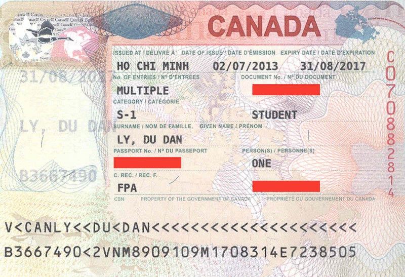نمونه ویزا تحصیلی کانادا